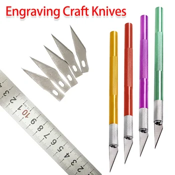 

Hand Tool Set 10pcs/ 6pc Non-Slip Metal Scalpel Knife Tool Cutter Engraving Craft Knives Blades for Mobile Phone PCB DIY Repair