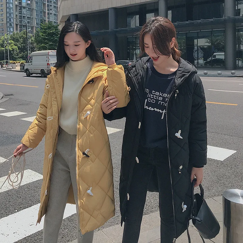 

2019 New Style Europe And America Toggle Cotton-padded Clothes WOMEN'S Coat Thick Large Fur Collar Loose-Fit Cotton Coat