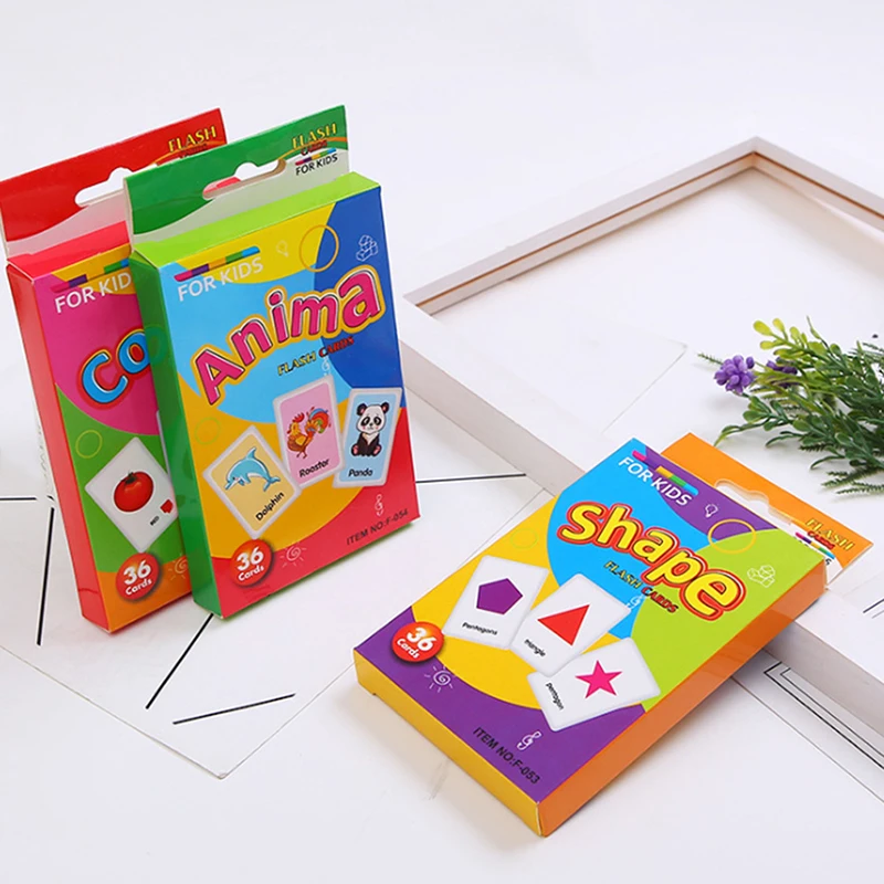  Baby Learning Toy Children Recognition Color Animal Shape Teaching Card Pocket Flash Learning Monte - 4000113786611