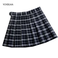 Summer Women Pleated Skirt High Waist Female Plaid Skirts Preppy Style Ladies Girls Dance Mini Skirt Fashion Chic Woman Skirts 4
