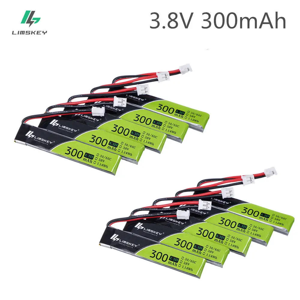 10 шт. Limskey 1S 300 мАч 3 8 в 30C/60C LiHV Lipo батарея PH2.0 разъем для UK65 US65 Happymodel Mobula7Snapper BetaFPV 65S