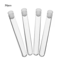 Прозрачные лабораторные прозрачные пластиковые пробирки флаконы+ нажимные колпачки школьные лабораторные принадлежности Свадебные сувениры 25 шт/50 шт