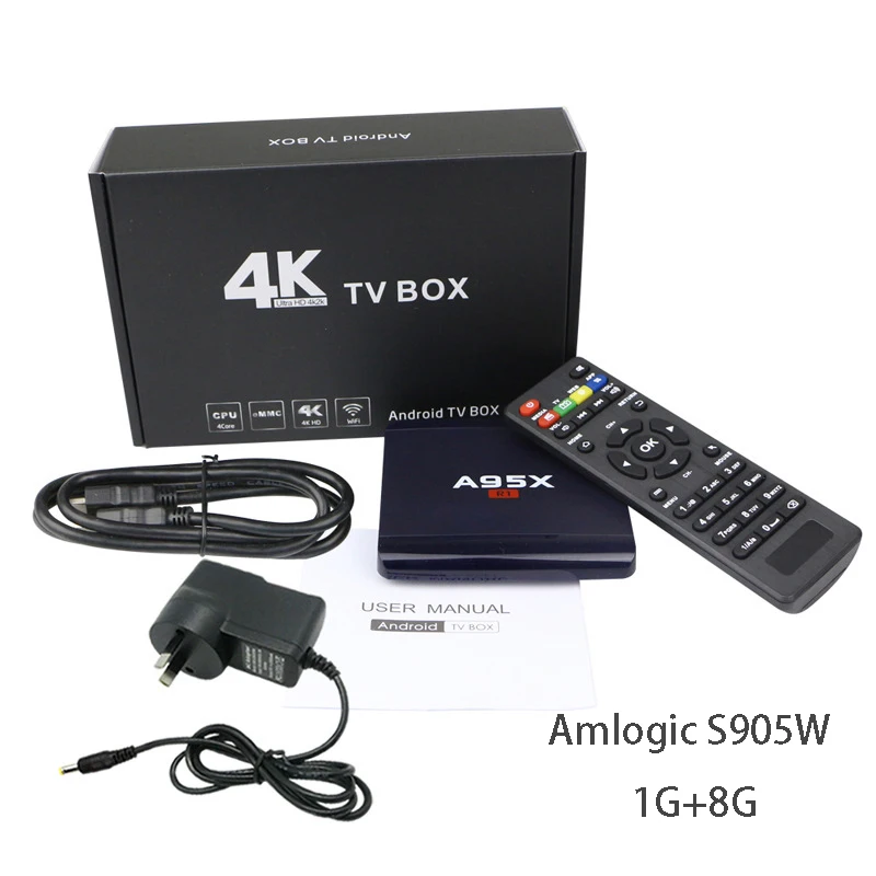 A95XR1 Amlogic S905W Smart tv Box Android 9,0 4G 128G медиаплеер 4K Google голосовой помощник Поддержка WiFi IP tv медиаплеер - Цвет: 1G 8G