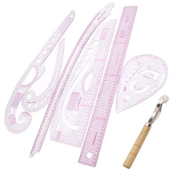 

7Pcs/Set Ruler Tailor Measuring Kit Clear Sewing Drawing Ruler Yardstick Sleeve Arm French Curve Set BJStore