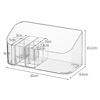 

045 Transparent mirror cabinet storage box cosmetics storage case with double separation box 20*8.6*10.2cm
