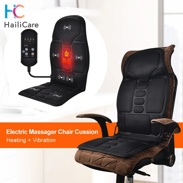 Full-Body Electric Vibrating Massage chair Home Office Car Seat Vibrator Portable Infrared Heating Chair Pad Back Pain Relief 2