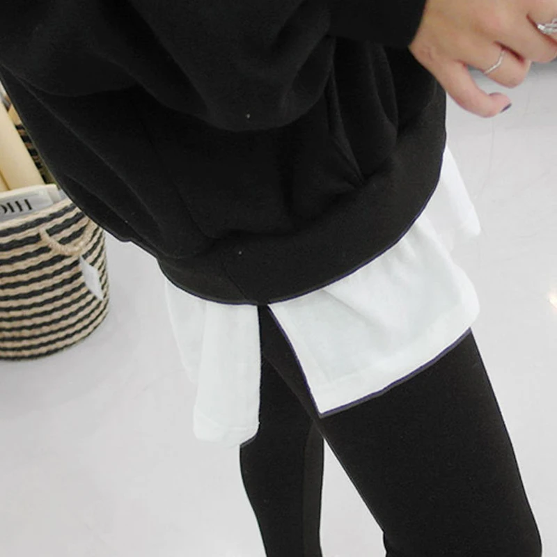 black mini skirt Fashion Sweater Base Men Women Fake Hem Shirt Fake Mini Skirt Thin Short Skirt Fake Hem Half-length Adjustable Layered Fake Top wrap skirt