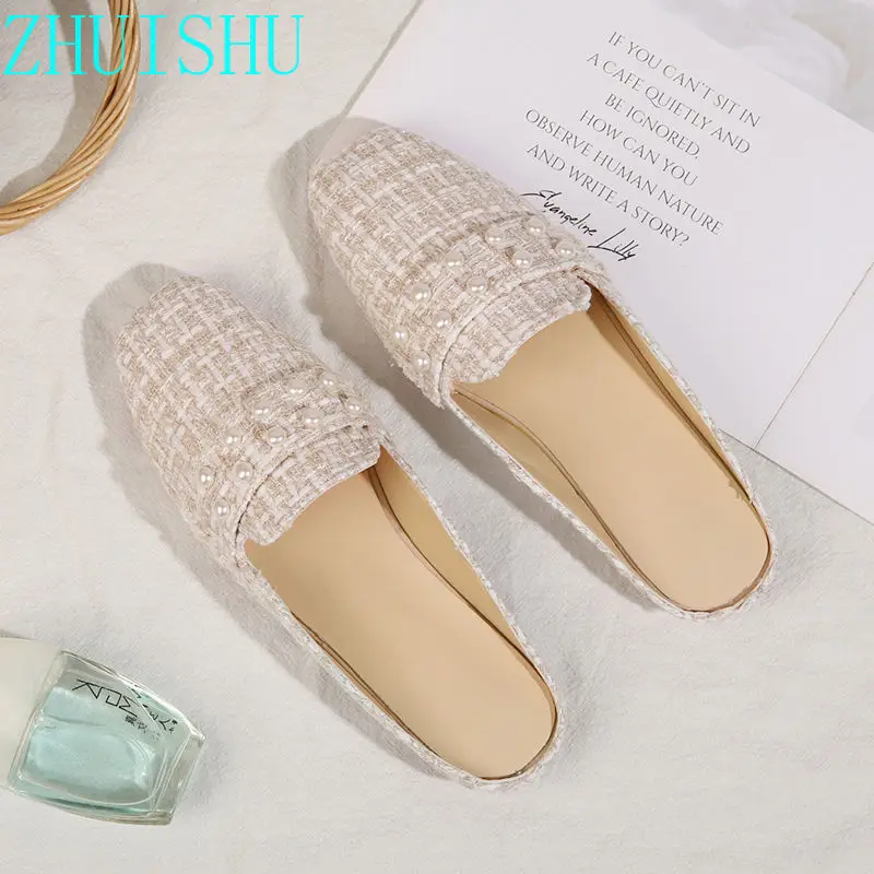 2020 Fashion Spring Lazy Shoes Without Heel Flat Fashion Baotou Half
