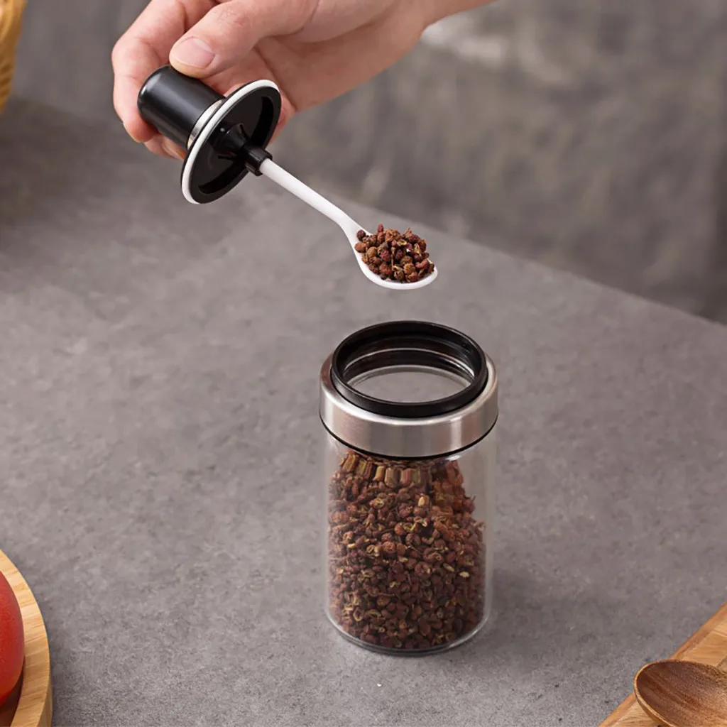 

1pc Glass Jar Spice Containers Condiment Salt Seasoning High Quality Storage Bottle Home Improvement Useful Tools Drop Ship #R5