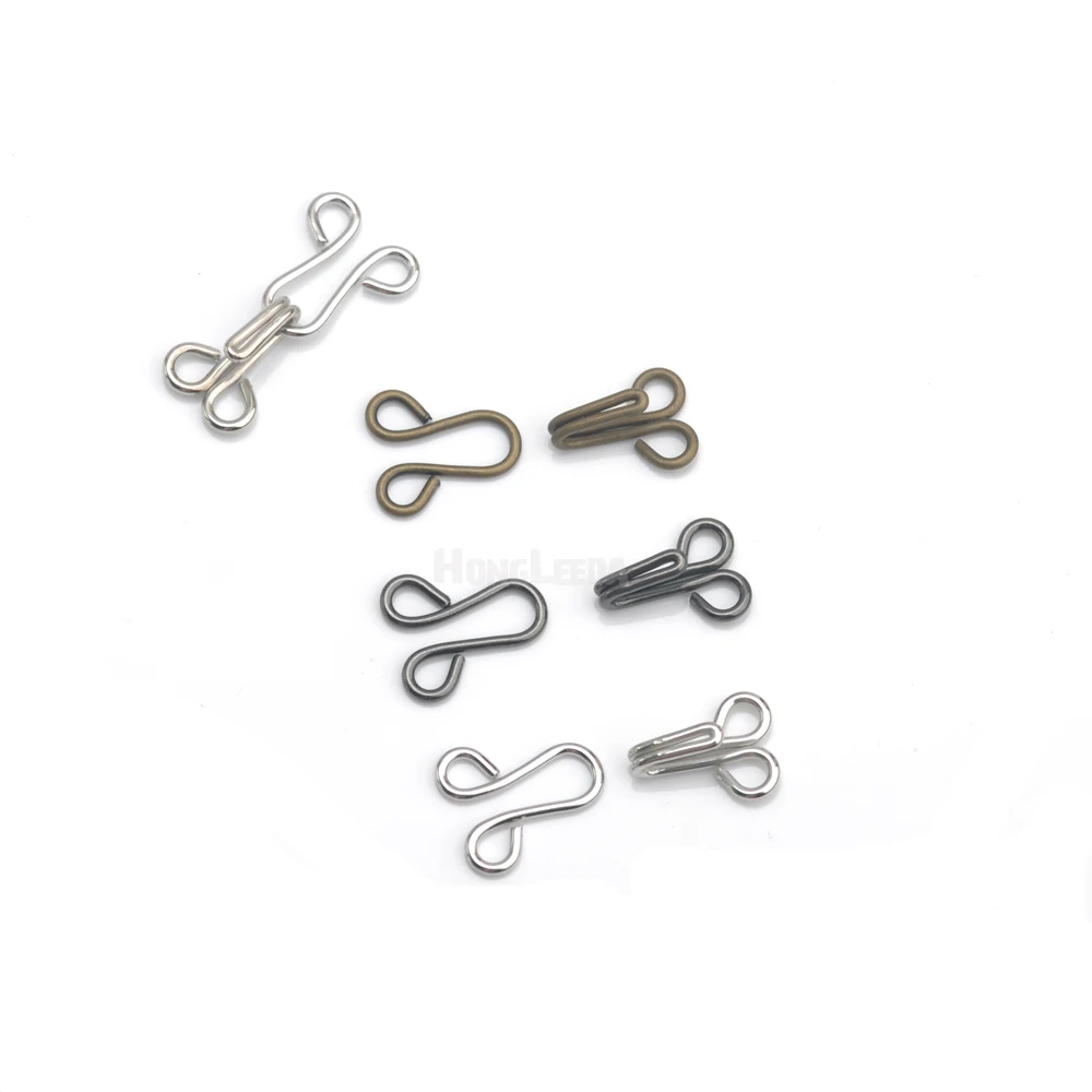 100pairs/lot model 9# metal brass hooks eyes pant skirt bra dress big size silver/black/bronze hook eye HE-010