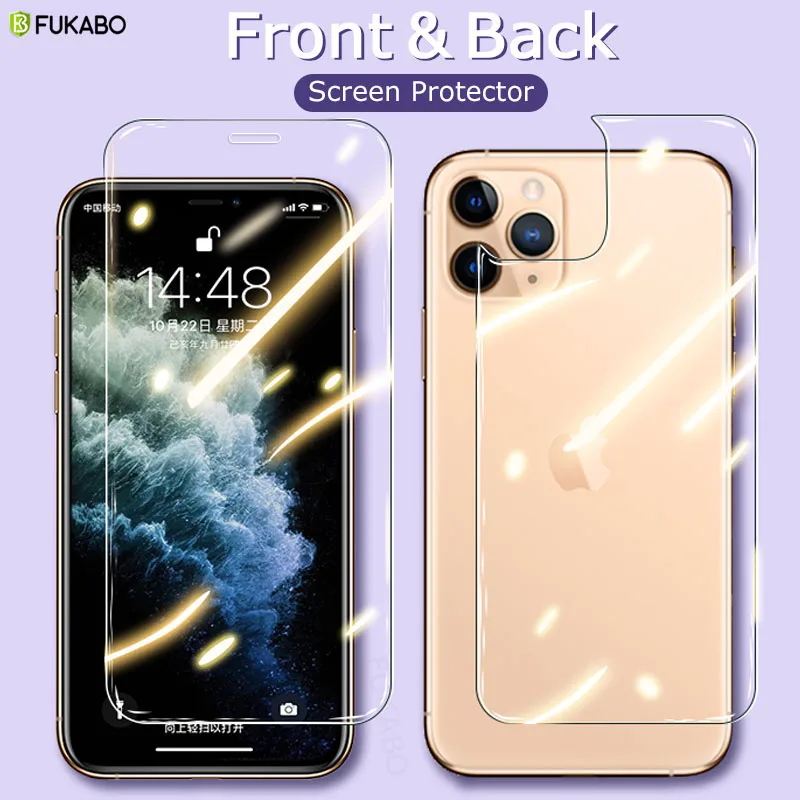 Переднее и заднее закаленное защитное стекло для iPhone айфона 11 12 Pro Max айфон про