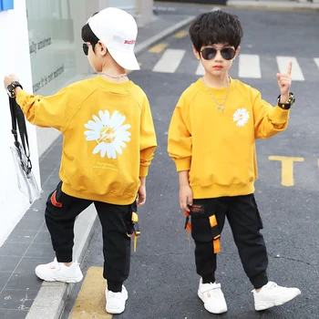 

HIPAC Kids Sweatshirt Boys Hoodie Sunflower Print Machine Birthday Clothing Children's Sweater Autumn Boy Girl Windproof Clothes