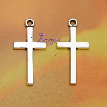 

30pcs/lot--13x27mm, Antique silver plated cross charms,DIY supplies,Jewelry accessories