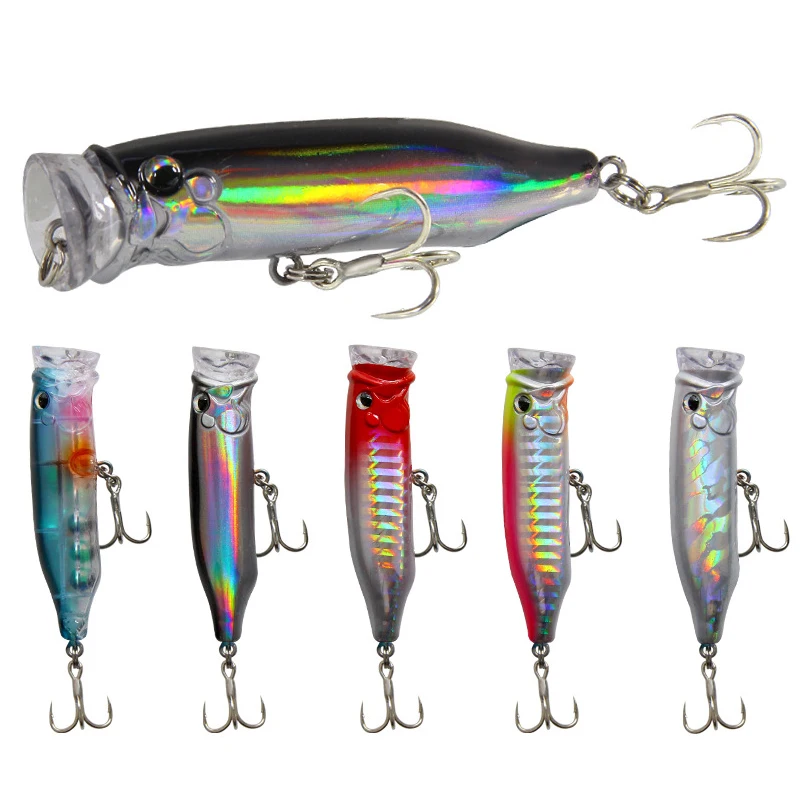 1 шт. рыболовные приманки 70 мм 9 4 г Topwater Popper приманка 5 цветов твердая