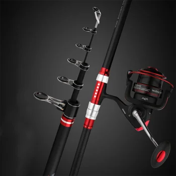 

Telescopic Carbon Sea Rod Fishing Rod Fishing Pole Outdoor Fishing Tools 3.6-6.3m Fishing rod + 9000 Fishing Reel Combination