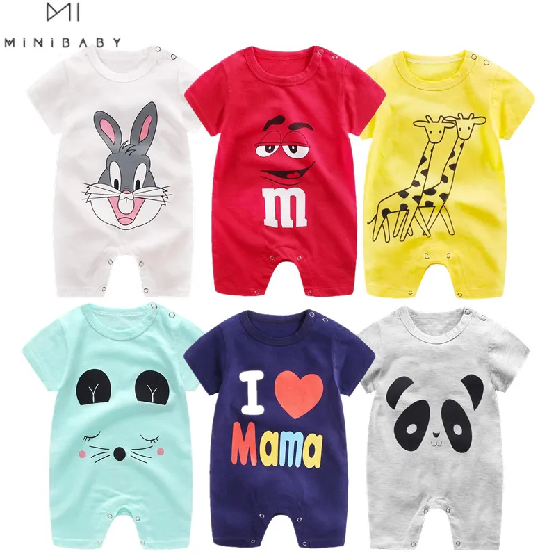 2020 Cheap cotton Baby romper Short Sleeve baby clothing One Piece Summer Unisex Baby Clothes girl and boy jumpsuits Giraffe|Rompers| - AliExpress