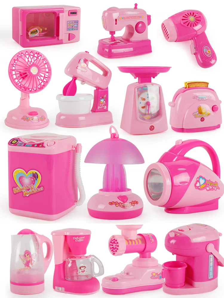 

Douyin Celebrity Style Children Play House Toys GIRL'S Model Mini Kitchen Home Appliance Refrigerator Set Small Ling Washing Mac