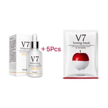 

BIOAQUA V7 Whitening Essence Vitamins Hyaluronic Moisturizing Anti Wrinkle and 5Mask