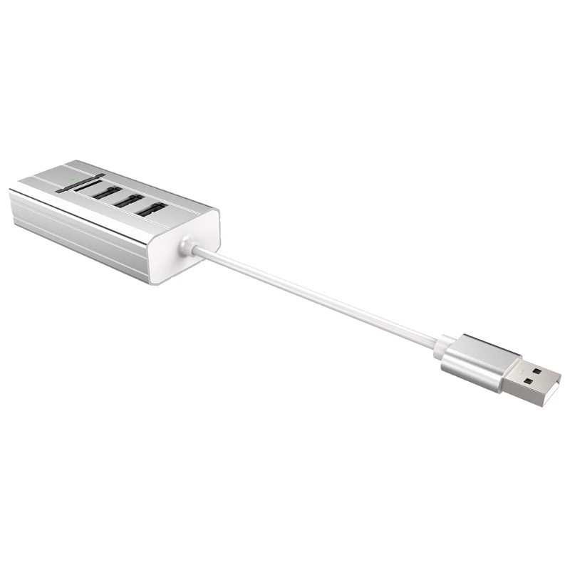 USB на 3 порта USB 2,0 концентратор со звуковой картой устройство для чтения карт SD TF 8в1 для портативных ПК D08B