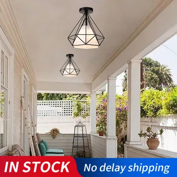 

20cm Vintage Industrial Rustic Flush Mount Ceiling Light Metal Lamp Fixture Nordic Style Creative Retro Light Lamp AC 110~250V