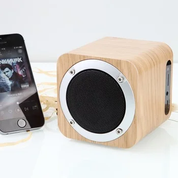 

B06 wireless wooden portable bluetooth speaker subwoofer stereo sound column mini speaker with FM radio and TF card Caixa De Som
