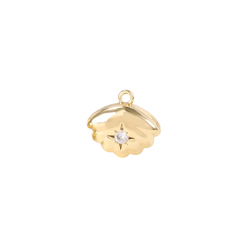 

Factory Wholesale Gold Color Brass And Zircon Seashells Charms Pendants Necklace And Bracelet Earring Diy Jewelry Accessories