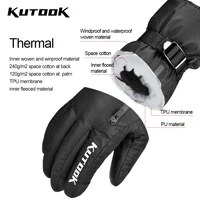 KUTOOK Thermal Winter Skiing Gloves Waterproof Windproof Glove Fist Protection Ski Snowboard for Men Women MTB Snowmobile Gloves 2
