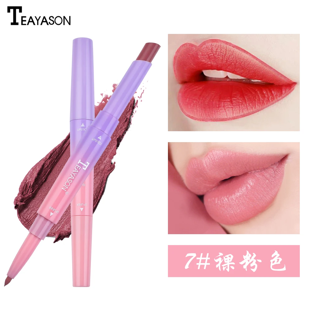 Teayason матовая помада с lipliner темно-красный оранжевый телесный цвет водонепроницаемый длинный прочный batom коричневая помада AM099