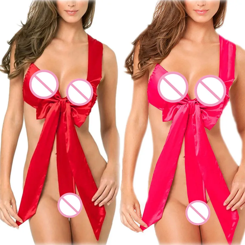 bodystocking body sexy Christmas Fashion Women Sexy Bow Racy Onesies Underwear Spice Suit Temptation Underwear #3S23 (1)