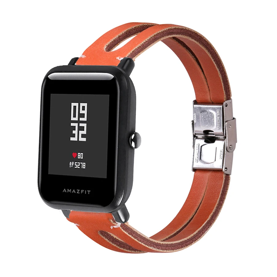 Для Amazfit Bip ремешок ретро кожаный браслет для Xiaomi Huami Amazfit Bip Bit Lite Молодежные часы аксессуары 20 мм ремешок для часов