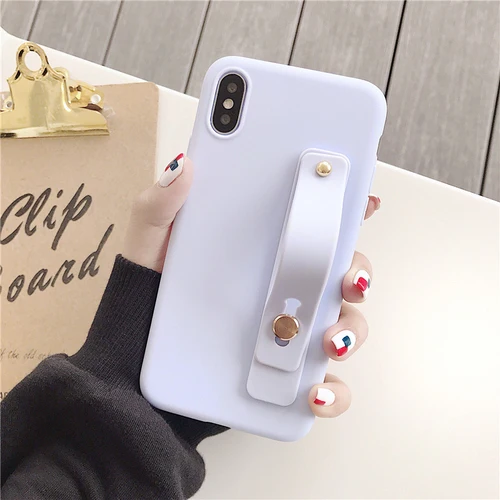 Наручный ремешок Браслет на руку силиконовый чехол для Samsung Galaxy S6 S7 край S8 S9 плюс S10 Note 5, 8, 9, 10, A5 A6 A8 A7 A9 стенд - Цвет: White