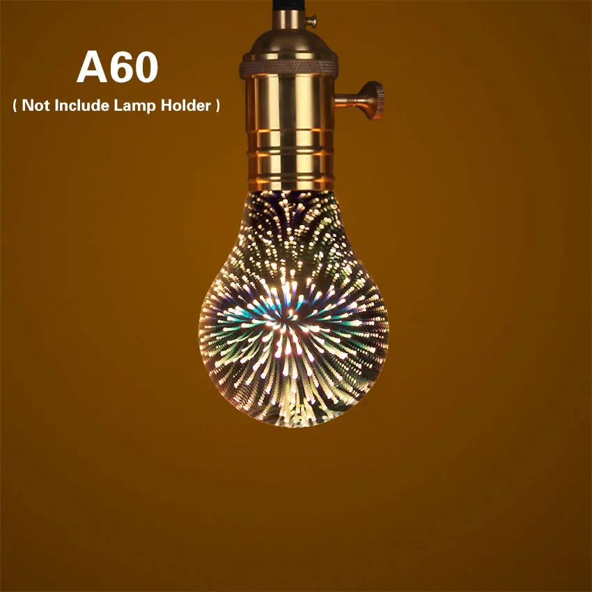 Фейерверк 3D звезды эффект Ночной свет светодиодный светильник E27 AC85V-265V светодиодная лампочка эдисона A60 ST64 G80 G95 G125 освещение для домашнего декора