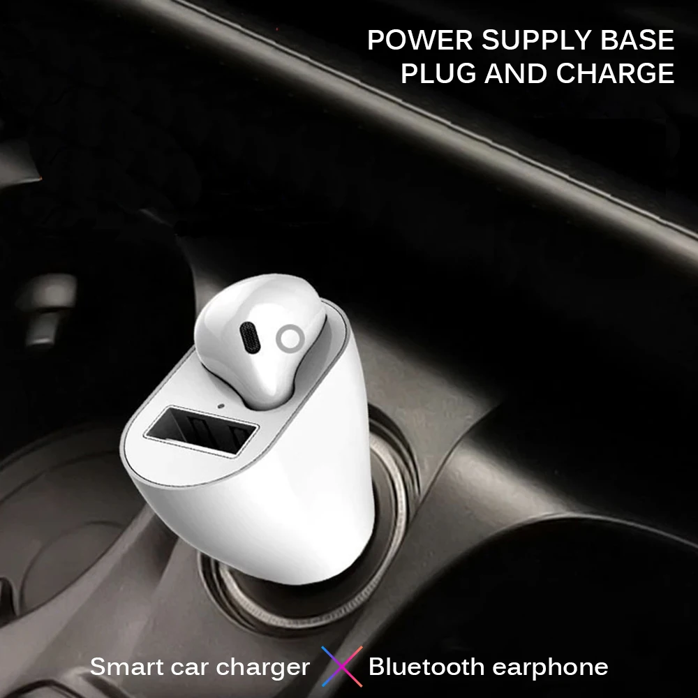 50 шт. компактные 2 в 1 Bluetooth наушники с автомобильным зарядным устройством один наушник USB быстрая зарядка свободные руки DHL