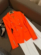  JUNE LIPS 2023 All-Match Dusty Pink Green Blue Nude Black Blazer Jacket Women's Gold Buttons Double Breasted Blazer XS-5XL 