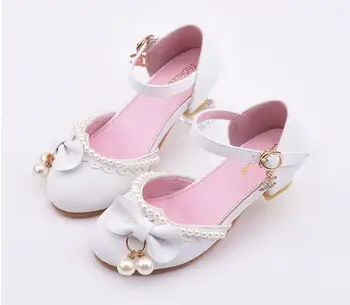 

Kids School Leather Shoes Baby Girls Princess Pearl Girl Party Leather Shoes Children Wedding Shoes