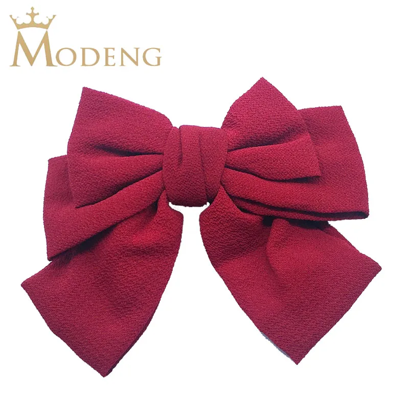 

Korea Spring Clip Seersucker Large Bow Hairgrip Solid Color Top Clip For Girl Headwear Barrette Bow Hair Clip Hairpin Accessorie