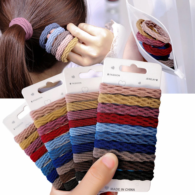 10 PCS/Pack Multi Striped Style Elastic Hair Bands For Women Colorful Seamless Woven Hairbands Headbands Accessories