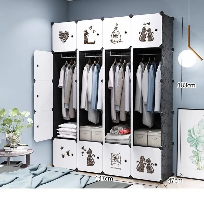 MODEL R Gabinete Almacenamiento Mobile Per La Casa Ropero Armario шкаф мебель для спальни шкаф Mueble De Dormitorio гардероб - Цвет: MODEL R