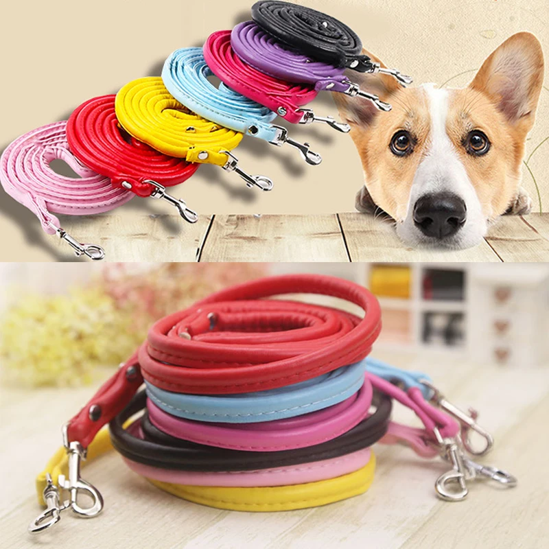 

High Quality Pet Dog PU Leash Round Rope Walking Running Leashes For Puppy Small Dogs Cats Pet dog 1.0x120cm P334