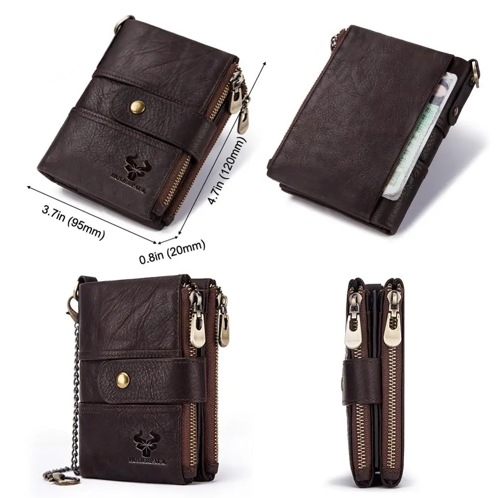 HUMERPAUL New Arrival Genuine Cow Leather Fashion Men Walet RFID High Quality Coins Purse Small Brands Design Male Bag