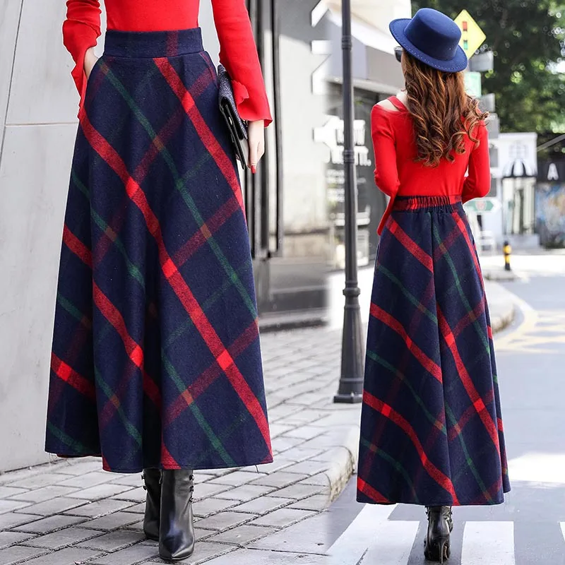 

Photo Shoot 2019 Autumn And Winter Woolen Half-length Mid-length Thick Warm A- line Skirt