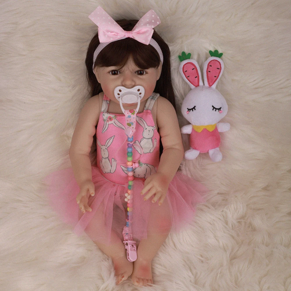 1" 47 см милый мягкий силиконовый Reborn Baby Dolls полный корпус волосы игрушка кукла Bebe Reborn Гладкий винил тело игрушки для детей кукла эльф