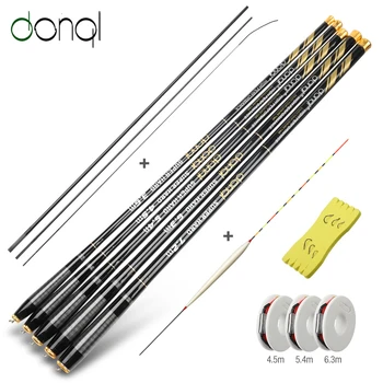 

DONQL Fishing Rod Carbon Fiber 3.6m-7.2m Telescopic Ultra light Travel Fish Rod Multifunction Stream Carp Fishing Hand Pole