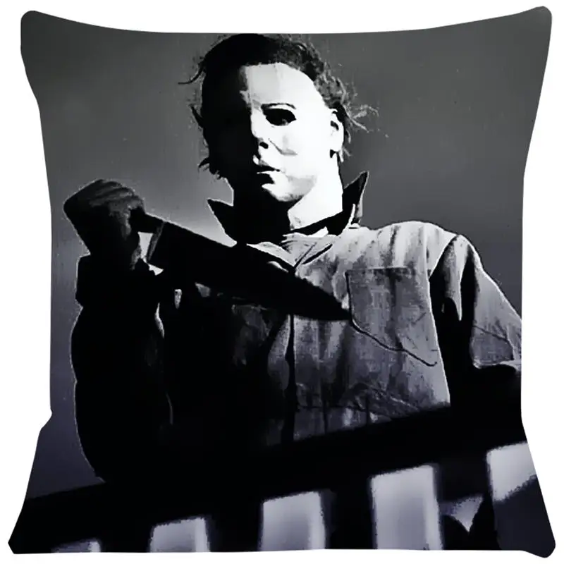 Halloween-Themed Decorative Cushion Cover - Horror Movie Inspired Design