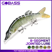 

GOBASS 100mm/125mm Sinking Wobblers For Pike Fishing Lures 8 Segment Multi Jointed Swimbait Hard Artificial Lures For Fishing