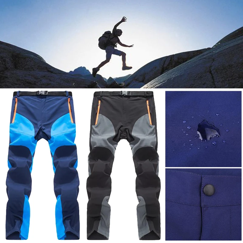 Men Climbing Trousers Waterproof Breathable Quick Dry Outdoor Sports Outfit