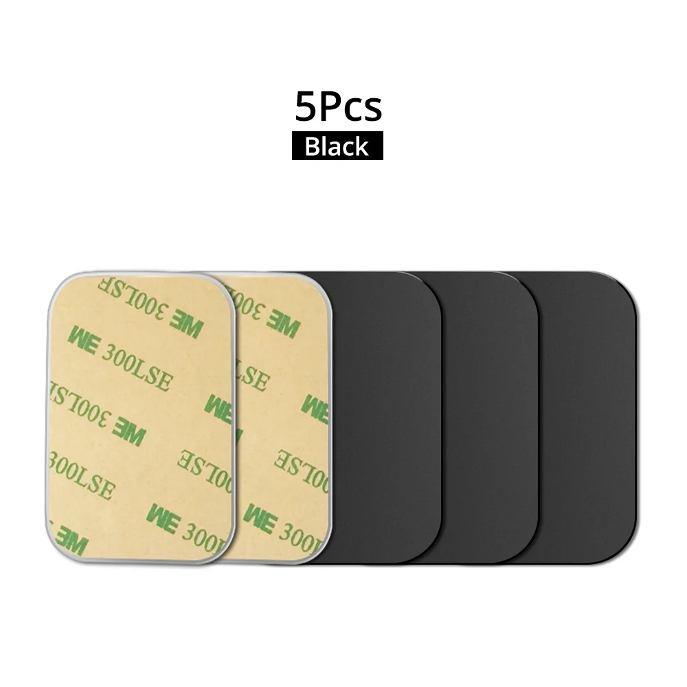 5pcs black retangle ANKNDO 0. 3M м тонкая металлическая пластина для магнитного держателя телефона 3M крепкая клейкая железная листовая наклейка для подставки для телефона вспомогательная прокладка - Цвет: 5pcs black retangle