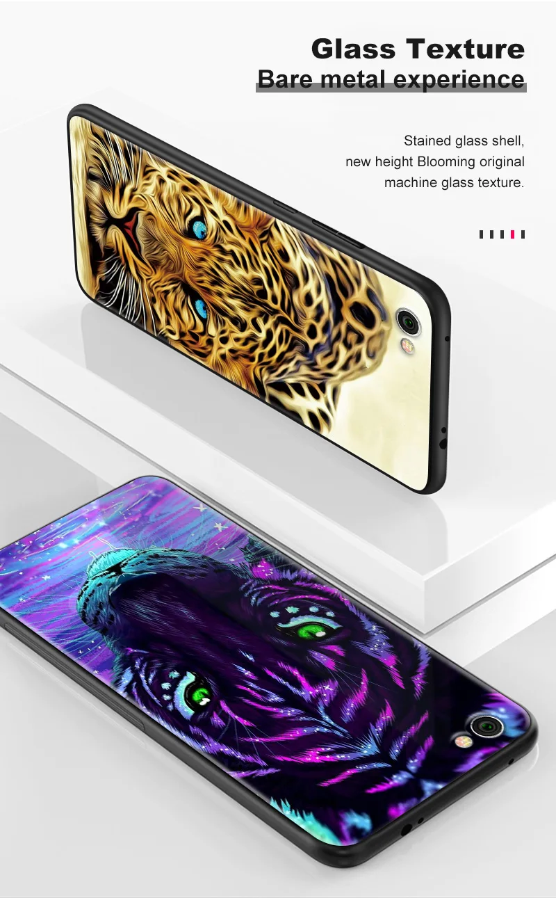 Закаленное Стекло чехол для Xiaomi A1 A2 Lite 5X 6X Redmi 4X 5Plus 5A 6 6A 7 Go S2 Y3 Примечание 6 7 премьер-профессионал с узором в виде животных защитный чехол