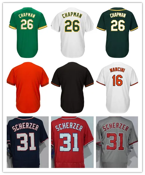 Все сшитые мужские трикотажные изделия Matt 26 Trey 16 Max Scherzer 31