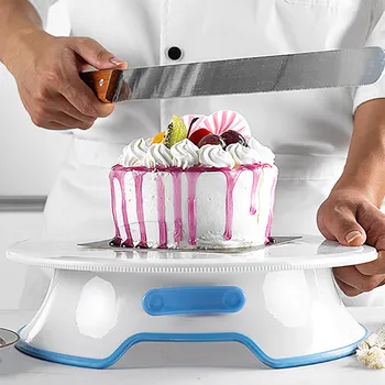 

Cake Decorating Turntables Rotating Revolving Icing Kitchen Display Stand 31cm Plastic cake stand Cake Turntable Rotating Table